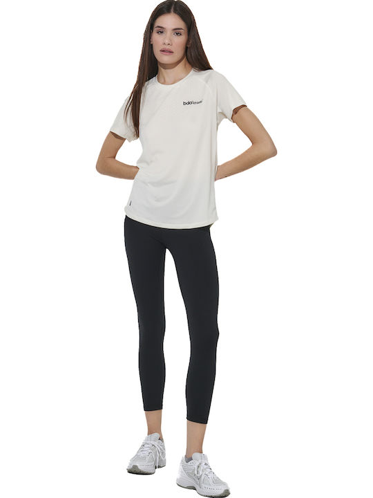 Damen Sport T-shirt Schnell Trocknend Weiß