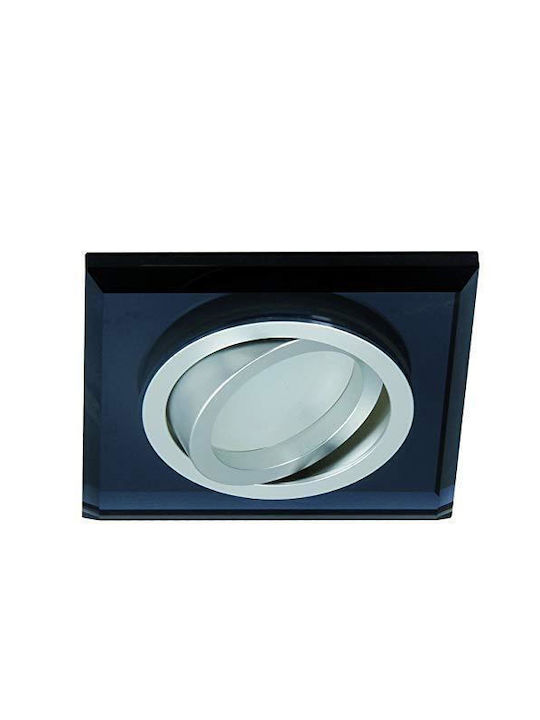 Kanlux Glass Recessed Spot with Socket GU10 Black 1pcs