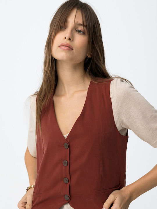 Tiffosi Bluza Damă Fără Mâneci Burgundia