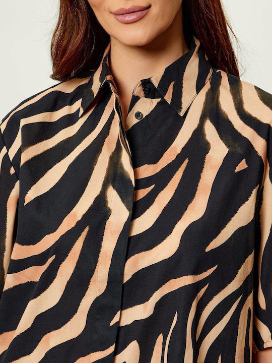 Women's Cotton Short Sleeve Leopard Top