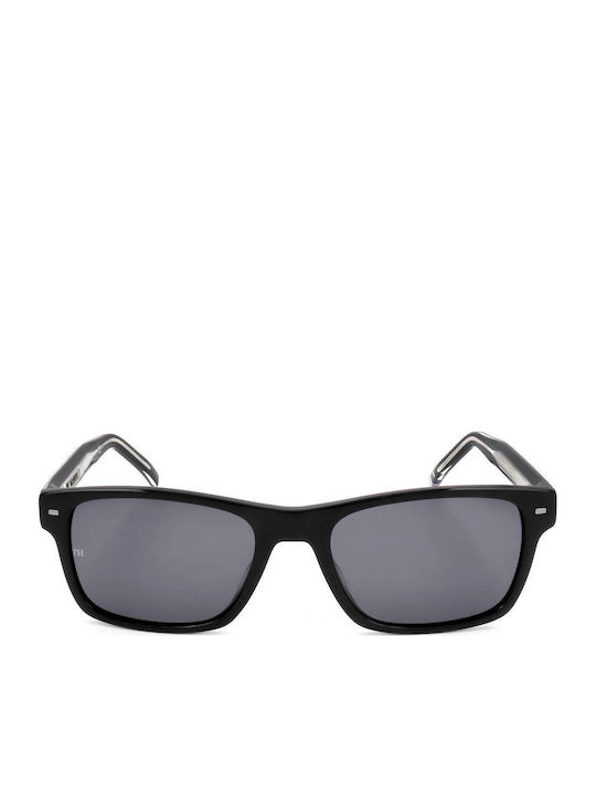 Tommy Hilfiger Men's Sunglasses with Black Horn-Rimmed Frame and Grey Lens TH1794/S 807/IR
