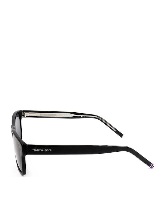Tommy Hilfiger Men's Sunglasses with Black Horn-Rimmed Frame and Grey Lens TH1794/S 807/IR