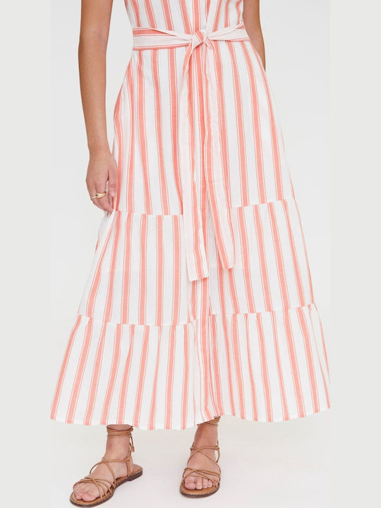 Summer Midi Shirt Dress Striped