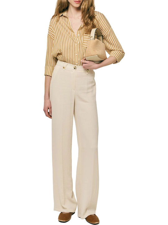 Women's Linen Trousers Ecru