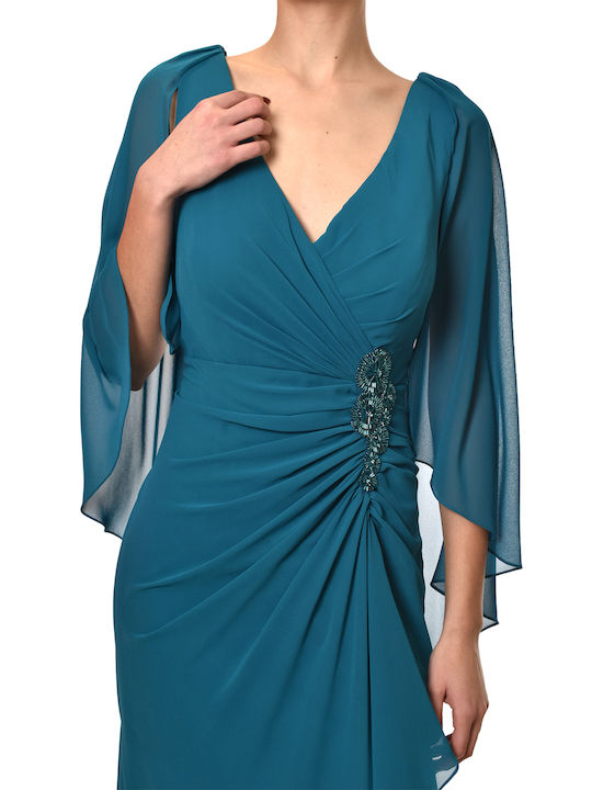 Rochie Maxi De Seară Albastru Ocean