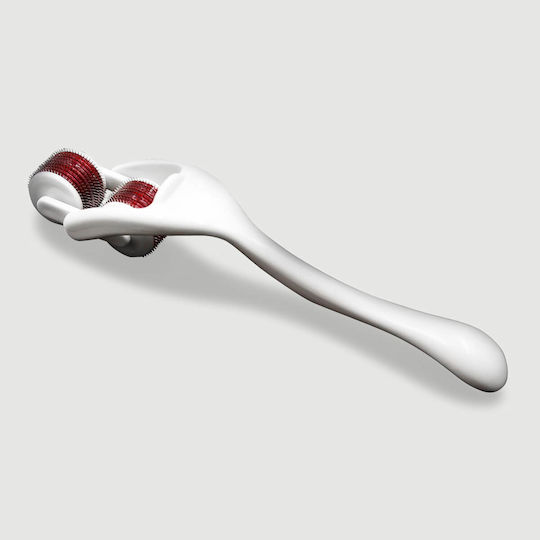 Διπλό Roller Μεταλλικές Ακίδες & Καμπυλωτή Λαβή Double Spiked Roller Curved Handle – Λευκό