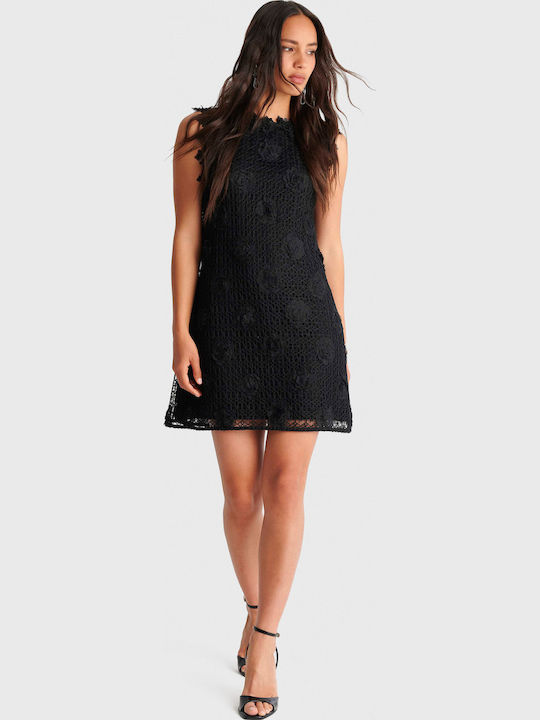 Summer Mini Dress for Wedding / Christening with Lace Black