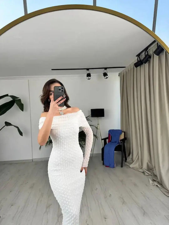 Rochie Maxi De Vară Pentru Nuntă Botez Cu Tul Alb