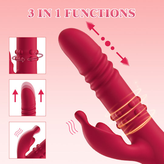 Silicone Δονητής Rabbit Κόκκινος