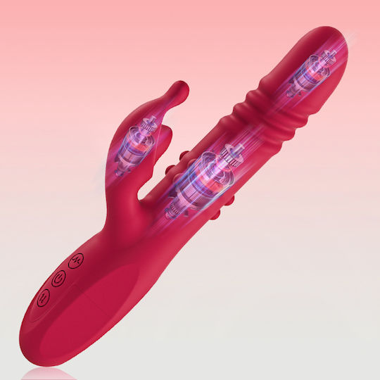 Silicone Δονητής Rabbit Κόκκινος