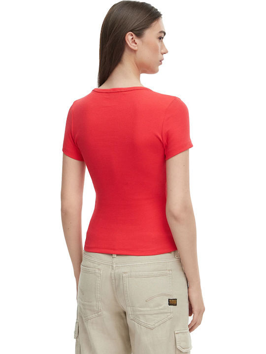 Tommy Hilfiger Damen T-Shirt Rot Tommy Hilfiger Damen T-Shirt Rot