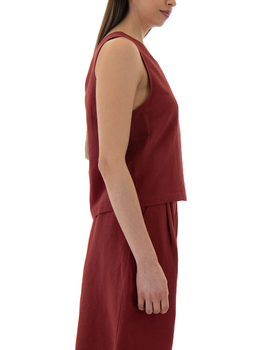 Damen Bluse Ärmellos Chili