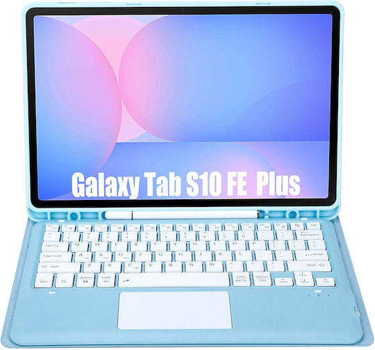 Θήκη Πληκτρολόγιο Bluetooth Touchpad Samsung Galaxy Tab S10 Fe+ Plus X620/x626b – Μπλε Στα Αγγλικά Us