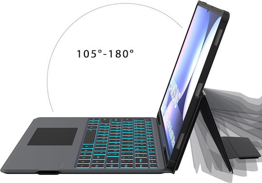 Keyboard Case Galaxy Tab S9/S8 Ultra 14.6" Roofei Qwertz Backlit Touchpad