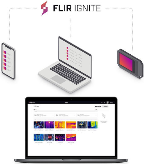 Flir Compact Handheld Thermal Camera mit Bildschirm 3.5" für Temperaturen von -20°C bis 300°C mit WiFi