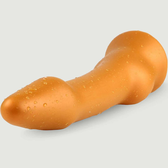 Голямо Гладко Дилдо от Силикон със Смукателна Чашка Large Vipe Smooth Silicone Dildo 21 x 5 см Златен