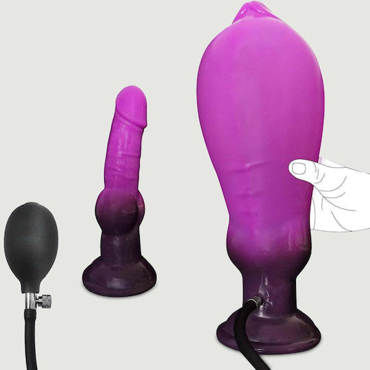 Dildo Realistic Gonflabil Cu Ventuză Violet