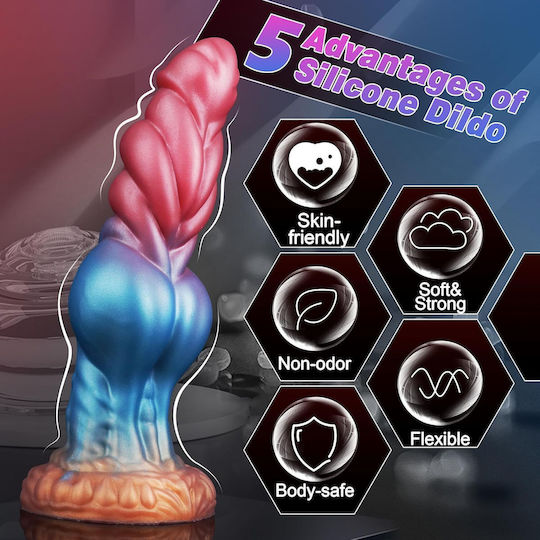 Ρεαλιστικό Dildo με Όρχεις και Βεντούζα Ροζ 22cm