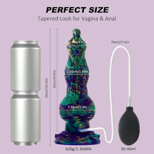 Realistisches Dildo mit Ejakulierende Farbe Grün