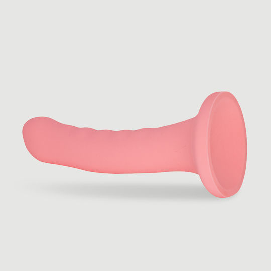 Λείο Κυρτό Dildo Σιλικόνης Βεντούζα Leon 18 Cm Smooth Curved Classic Silicone Dildo Suction Cup Ροζ
