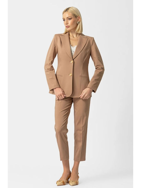 Damen Stoffhose Braun