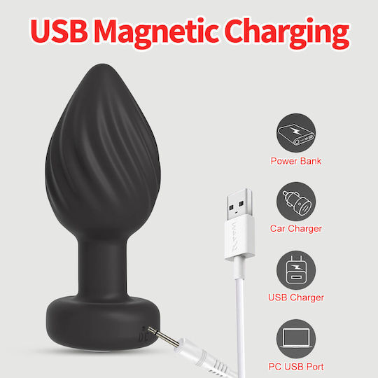 Plug Anal Cu Vibrație Mic Negru