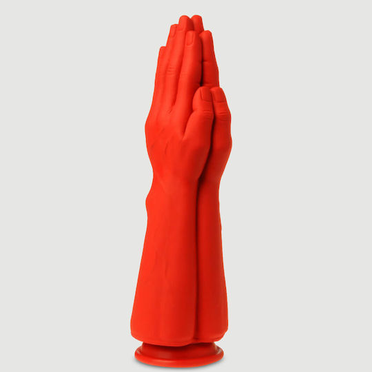 Διπλό Χέρι Σιλικόνης Fisting Βεντούζα Double Silicone Fisting Hand Stretch No 3 30 X 9 Cm Κόκκινο