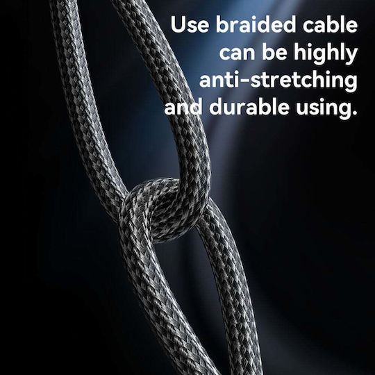 Yesido Braided USB-C To Lightning Cable 27W Black 1.2m