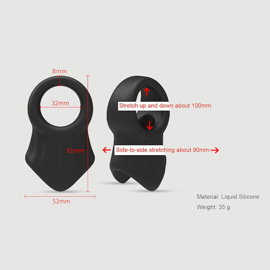 Inele Flexibile Pentru Penis și Testicule Din Silicon Negru Flexible My Ball Bag Liquid Silicone Cock & Ball Ring Negru