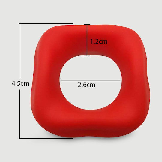 Δαχτυλίδι Πέους Εύκαμπτη Σιλικόνη Square Donut Liquid Silicone Flexible Cock Ring 45 Mm Μαύρο