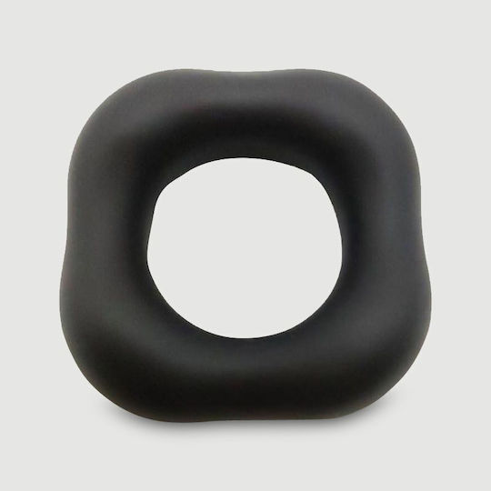 Δαχτυλίδι Πέους Εύκαμπτη Σιλικόνη Square Donut Liquid Silicone Flexible Cock Ring 45 Mm Μαύρο
