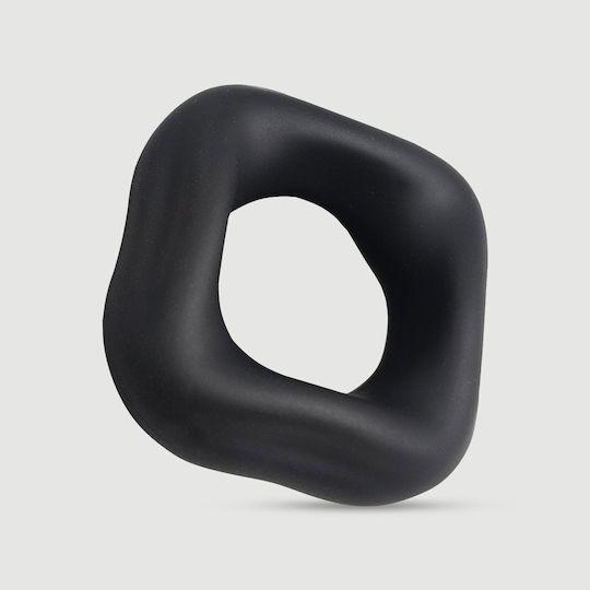 Δαχτυλίδι Πέους Εύκαμπτη Σιλικόνη Square Donut Liquid Silicone Flexible Cock Ring 45 Mm Μαύρο