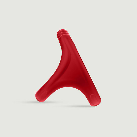 Double Cock And Ball Silicone Ring Male Collection Red