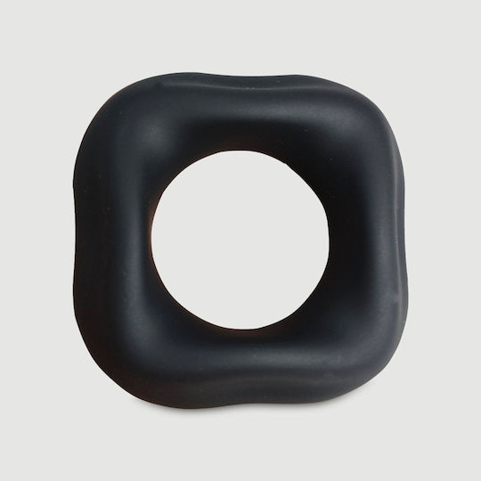 Δαχτυλίδι Πέους Εύκαμπτη Σιλικόνη Square Donut Liquid Silicone Flexible Cock Ring 45 Mm Μαύρο