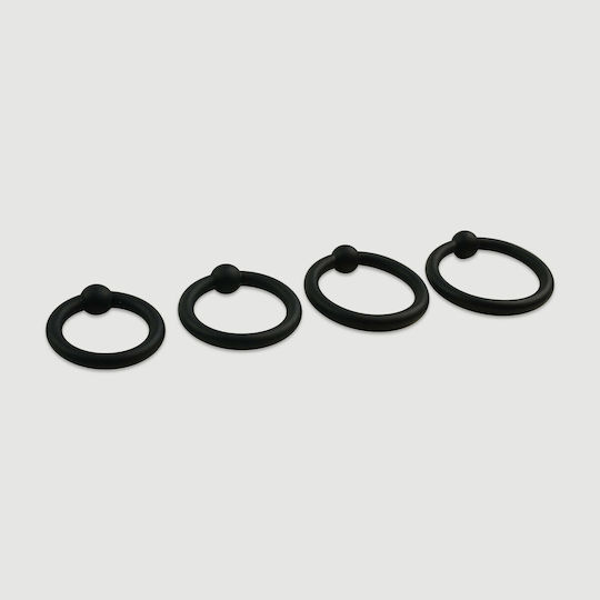Set Silicone Cock Rings Dot Rib Black
