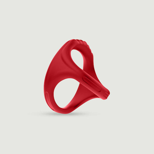 Double Cock And Ball Silicone Ring Male Collection Red