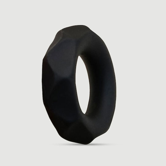 Εύκαμπτο Δαχτυλίδι Πέους Σιλικόνης Flexible Diamond Silicone Cock Ring 42 Mm Μαύρο