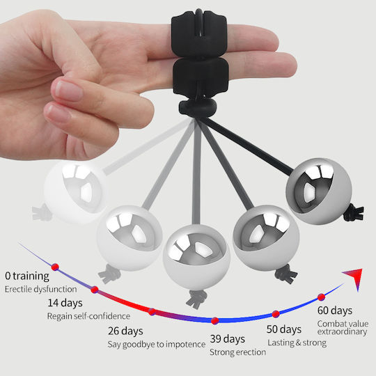 Δαχτυλίδι Πέους Σιλικόνης 2 Μπάλες 355g Silicone Cock Ring 2 Balls Μαύρο