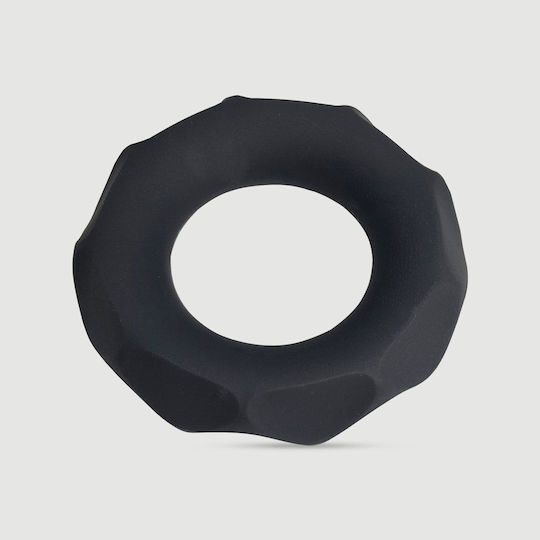 Εύκαμπτο Δαχτυλίδι Πέους Σιλικόνης Flexible Diamond Silicone Cock Ring 42 Mm Μαύρο