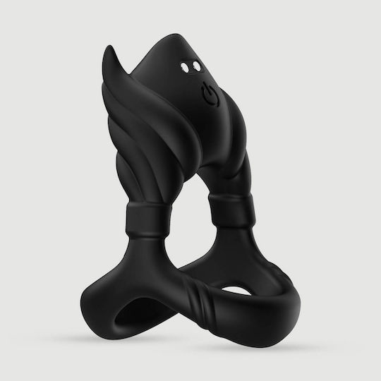Inele Vibratoare Pentru Penis Din Silicon Urechi Silicone Classic Triple Vibrating Cock Ring Negru