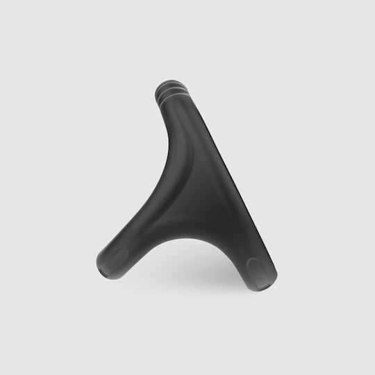 Double Cock And Ball Silicone Ring Male Collection Black