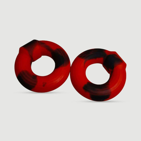 Flexible Thick Silicone Cock Ring 51 Mm Black Red