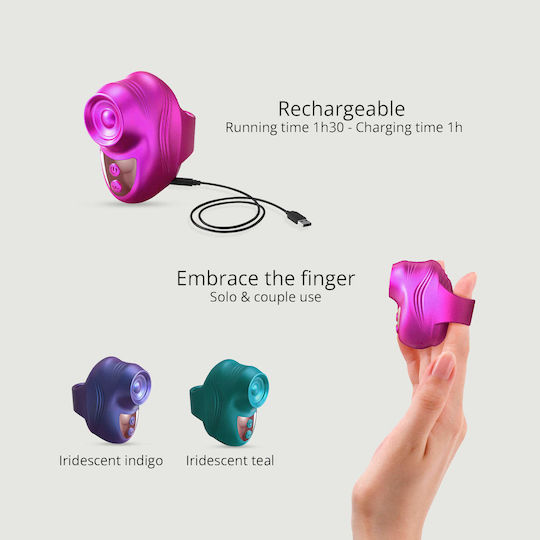 Δονητής Δαχτύλου Σιλικόνης Kisscool Silicone Tapping Finger Vibrator Ροζ