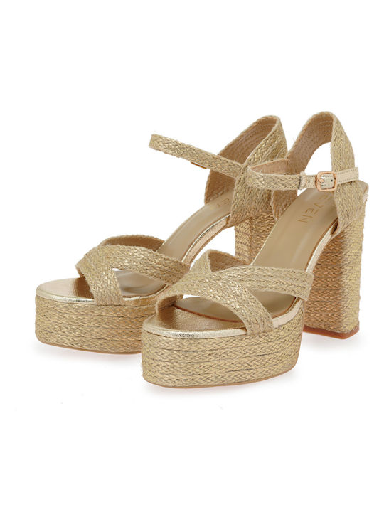 Fabric Sandals Gold