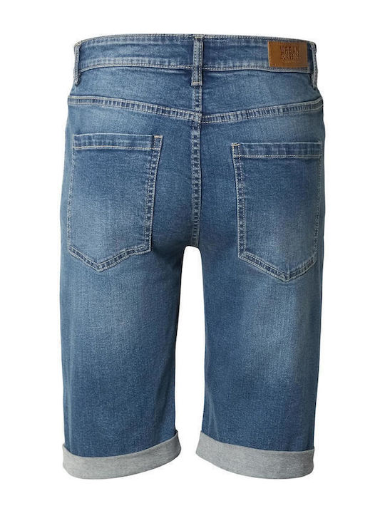 Pantaloni Scurți Bărbați Denim Mid Albastru Închis Spălat