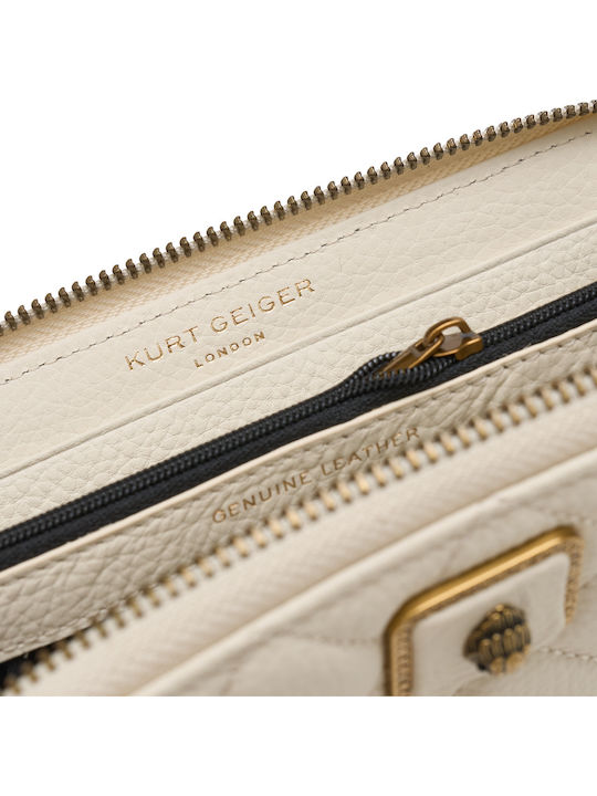 Leather Women's Wallet Ecru