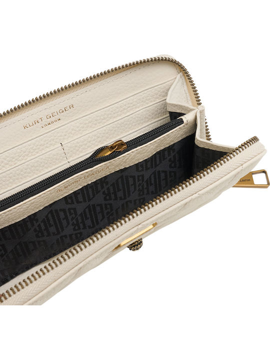 Leather Women's Wallet Ecru