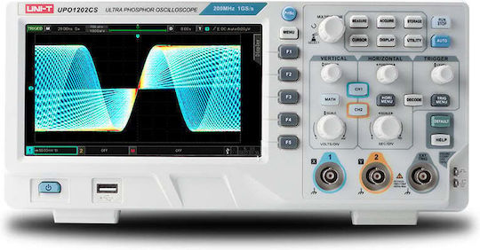 Uni-T UPO1202CS Heat Rate Monitor Counter 200MHz with 2 Channels and 7" Screen