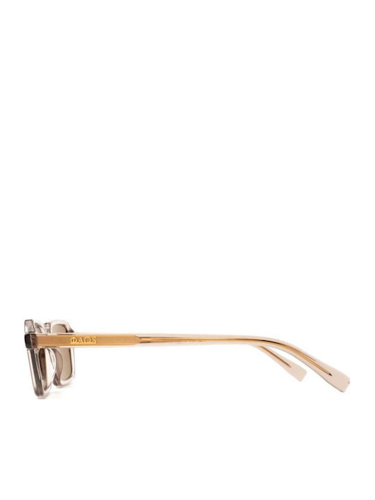 Faos Women's Sunglasses with Beige Horn-Rimmed Frame and Beige Gradient Lens