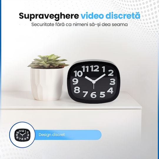 Cameră Spion Ascunsă Ceas Deșteptător Wifi Card 64gb 4k Transmisie Live Full Hd 1080p Detectare Mișcare Ceas Funcțional Monitorizare 24/7 Acces De La Distanță